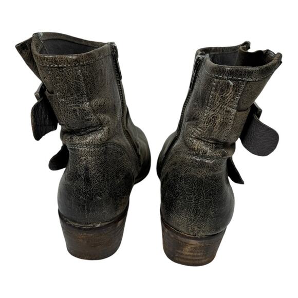 Seychelles Weekenders Distressed Leather Moto Boots 7.5 Brown Ankle Booties Edgy - Picture 4 of 10